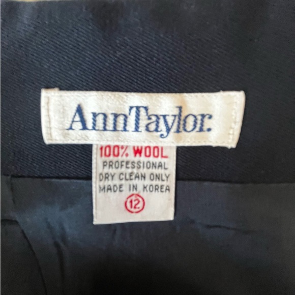 Vintage Ann Taylor Classic Navy Blue Pencil Skirt 100% Wool Size 12 - Picture 4 of 4